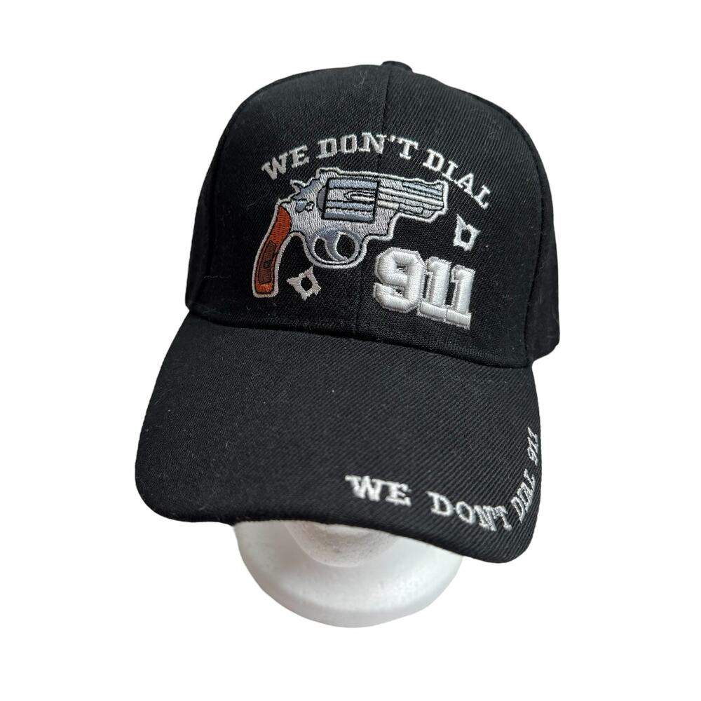 We Don’t Dial 911 *NEW* Black Canvas Cap Hat Adjustable 2A Second Amendment